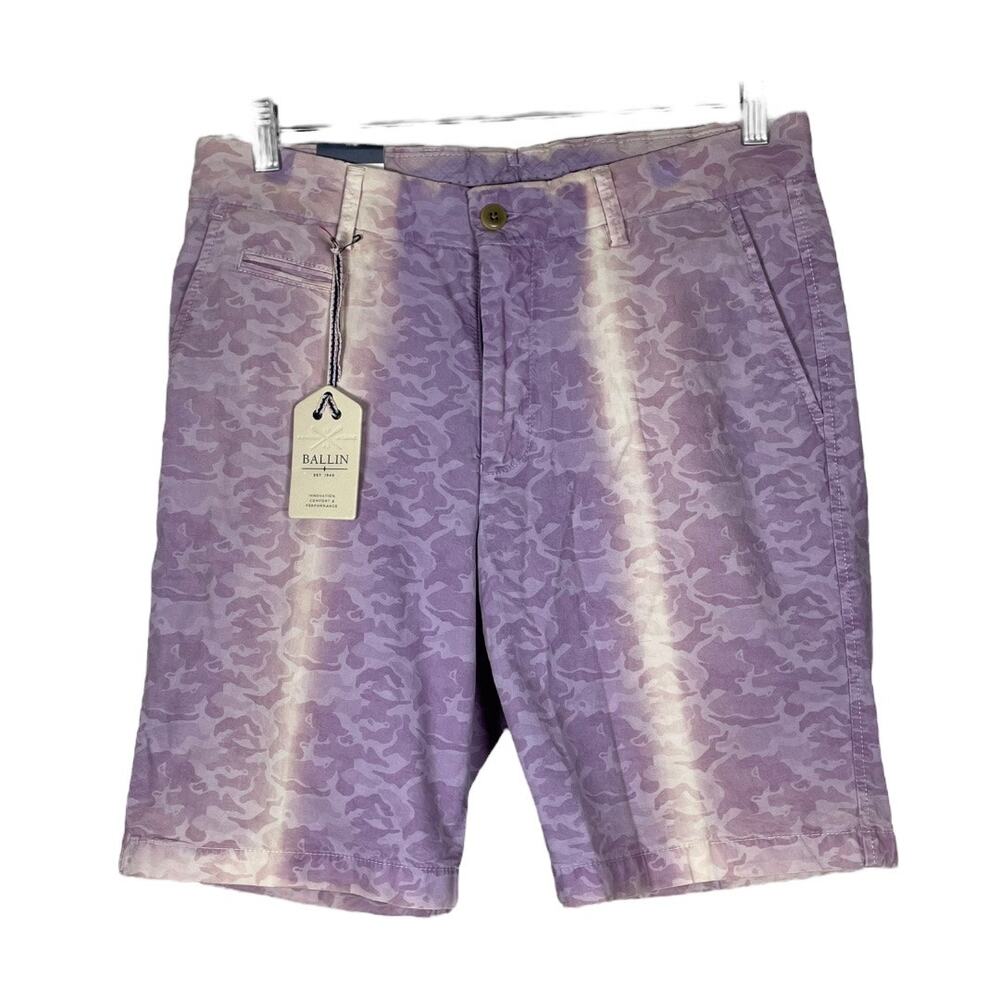 NEW  Ballin Drummond Thistle Purple Print  9" Inseam Shorts          Size: 32